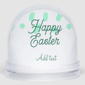 Happy Easter green eggs pastel name date simple  Schneekugeln (Vorderseite)