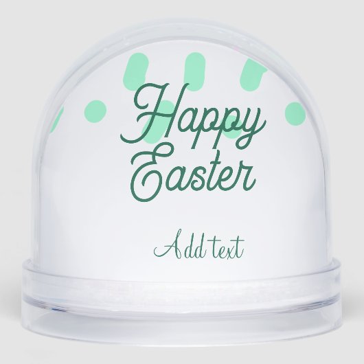 Happy Easter green eggs pastel name date simple  Schneekugeln (Vorderseite)