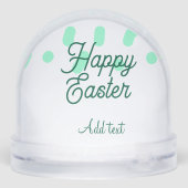 Happy Easter green eggs pastel name date simple  Schneekugeln (Rückseite)