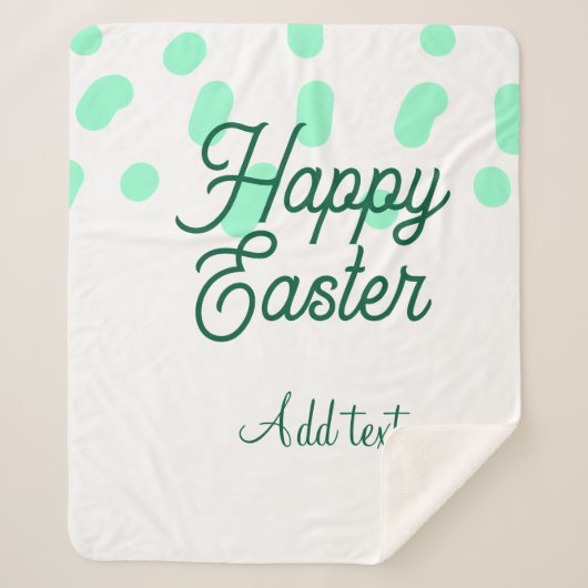 Happy Easter green eggs pastel name date simple Sherpadecke (Vorderseite)