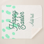 Happy Easter green eggs pastel name date simple Sherpadecke (Vorderseite (Horizontal))