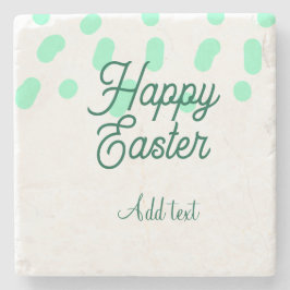 Happy Easter green eggs pastel name date simple  Steinuntersetzer