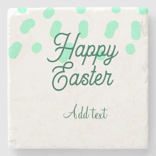 Happy Easter green eggs pastel name date simple Steinuntersetzer (Vorderseite)
