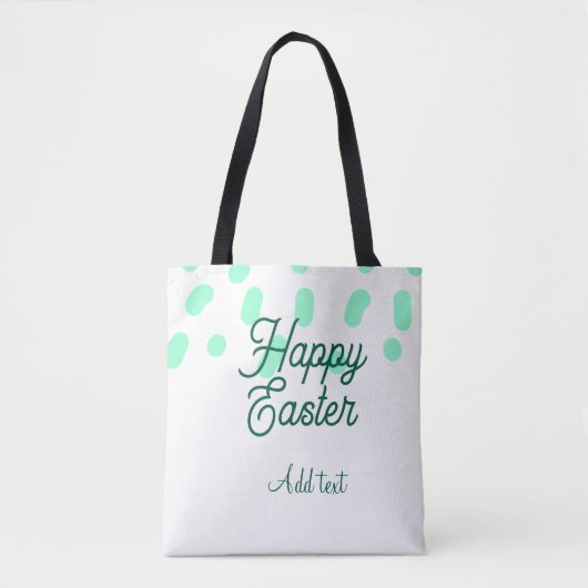 Happy Easter green eggs pastel name date simple Tasche (Vorderseite)
