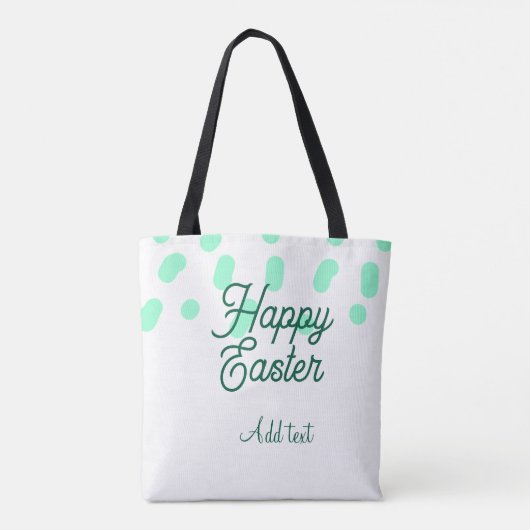 Happy Easter green eggs pastel name date simple  Tasche (Rückseite)