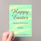 Happy Easter green yellow pastel gray name year  Acryleinladungen (Insitu (Handheld))