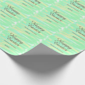 Happy Easter green yellow pastel gray name year  Geschenkpapier (Ecke)