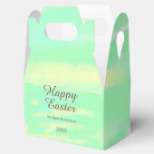 Happy Easter green yellow pastel gray name year  Geschenkschachtel (Geöffnet)