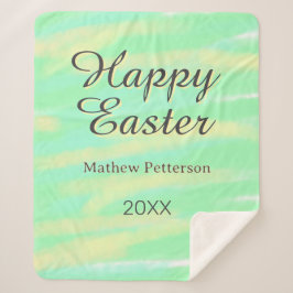 Happy Easter green yellow pastel gray name year  Sherpadecke