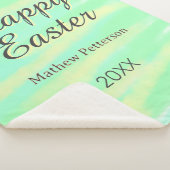 Happy Easter green yellow pastel gray name year  Sherpadecke (3/4)