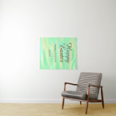 Happy Easter green yellow pastel gray name year  Wandteppich (Beispiel (Horizontal))