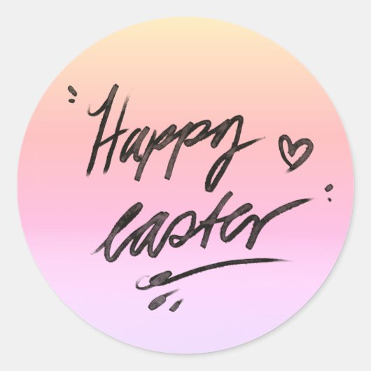 Happy easter hand lettering runder aufkleber (Vorderseite)