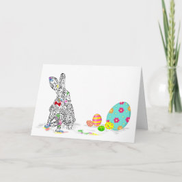 Happy Easter Hare & Egg Design Karte