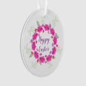 Happy Easter Helle Rosa und Weiße Blume Ornament (Vorderseite)