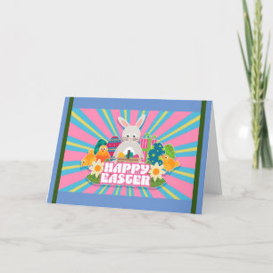 Happy Easter Holiday Bunny Floral Holiday Cards Feiertagskarte