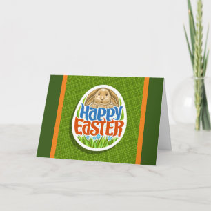 Happy Easter Holiday Bunny Floral Holiday Cards Feiertagskarte