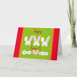 Happy Easter Holiday Bunny Floral Holiday Cards Feiertagskarte