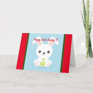 Happy Easter Holiday Bunny Floral Holiday Cards Feiertagskarte