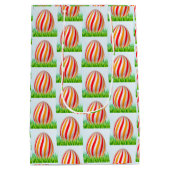 Happy Easter Holiday Bunny Floral Mittlere Geschenktüte (Rückseite)