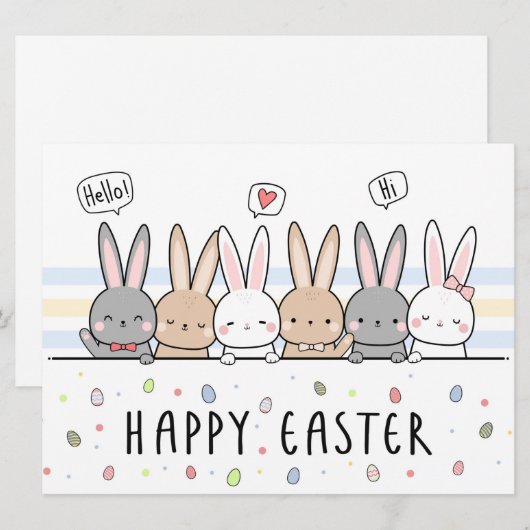 Happy Easter Holiday Card Feiertagskarte (Vorne/Hinten)