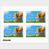 Happy Easter Holiday Rechteckiger Aufkleber (Blatt)
