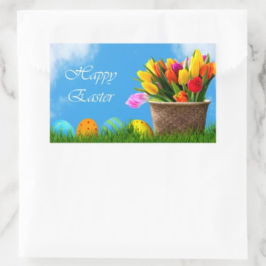 Happy Easter Holiday Rechteckiger Aufkleber (Tasche)