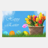Happy Easter Holiday Rechteckiger Aufkleber (Vorderseite)