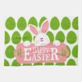Happy Easter Holiday Trendy Bunny Floral Geschirrtuch (Horizontal)