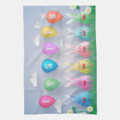 Happy Easter Holiday Trendy Bunny Floral Geschirrtuch (Vertikal)