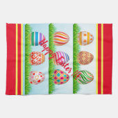 Happy Easter Holiday Trendy Bunny Floral Geschirrtuch (Horizontal)