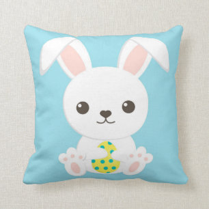 Happy Easter Holiday Trendy Bunny Floral Kissen
