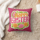 Happy Easter Holiday Trendy Bunny Floral Kissen (Decke)