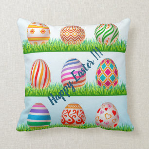 Happy Easter Holiday Trendy Bunny Floral Kissen