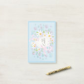 Happy Easter Holiday Trendy Bunny Floral Post-it Klebezettel (Auf Schreibtisch)