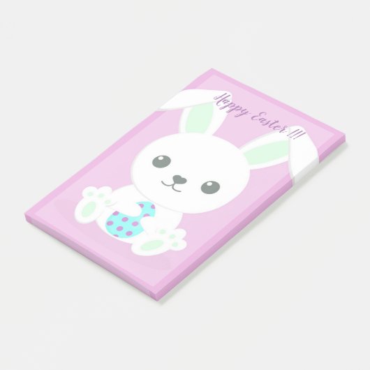 Happy Easter Holiday Trendy Bunny Floral Post-it Klebezettel (angewinkelt)