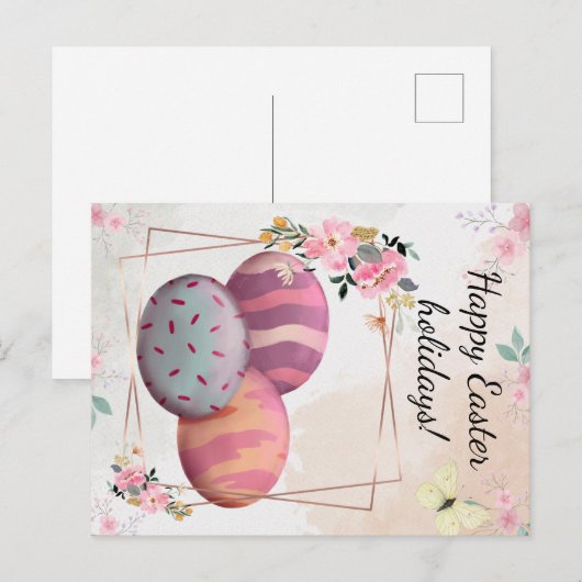 Happy Easter holidays  Postkarte (Vorne/Hinten)