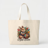 Happy Easter -Hoppy Easter Tote Bag Jumbo Stoffbeutel (Vorne)