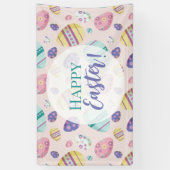 Happy Easter Hunt Muster farbenfrohe Pastellfarben Banner (Vertikal)