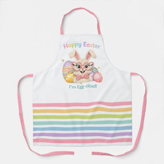 Happy Easter I'm Egg-cited Bunny  Schürze (Vorderseite)