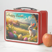 Happy Easter in a Spring Landscape Metall Brotdose (Beispiel)