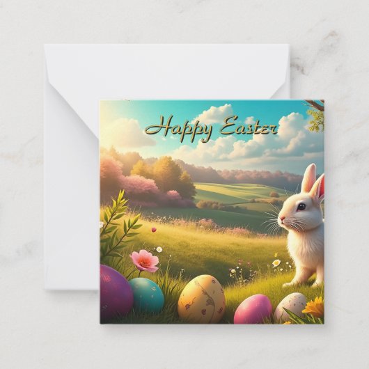 Happy Easter in a Spring Landscape Mitteilungskarte (Vorderseite)