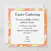Happy Easter Invitation Card – Cute Bunny Floral  Einladung (Rückseite)
