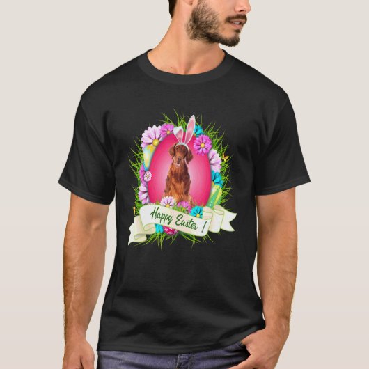 Happy Easter Irish Setter Wear Bunny Ear Eggs C T-Shirt (Vorderseite)