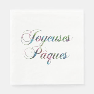Happy Easter Joyeuses Pâques Serviette
