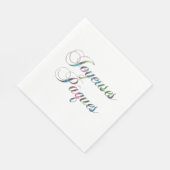 Happy Easter Joyeuses Pâques Serviette (Ecke)