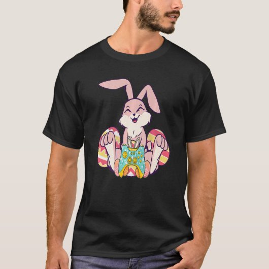 Happy Easter Joystick Bunny Ear Funny Gaming Kinde T-Shirt (Vorderseite)
