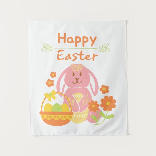 Happy Easter Kaninchen Tapestry Wandteppich (Vorderseite)