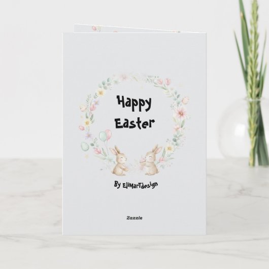 Happy Easter Kids Greeting Card Einladung (Rückseite)