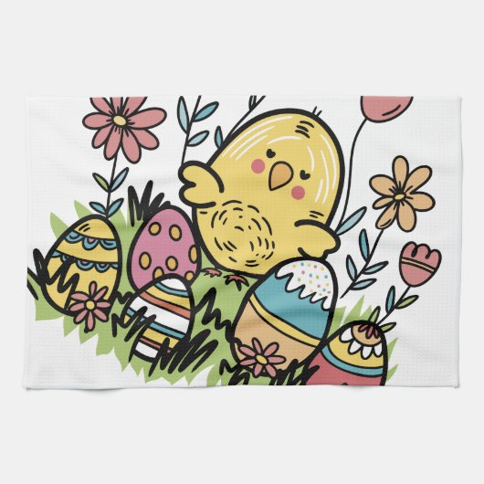 Happy Easter Kitchen Handtücher: Festlich und lust Geschirrtuch (Horizontal)