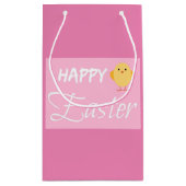 Happy Easter Kleine Kick Pink Kleine Geschenktasch Geschenktüte (Rückseite)